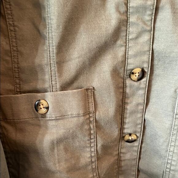 Soft Surroundings Green Utility Jacket Lightweight Cotton - Picture 5 of 5